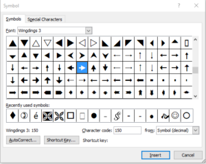 Keyboard shortcut for typing an arrow symbol