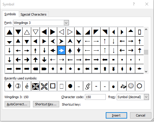 microsoft onenote insert symbol keyboard shortcut
