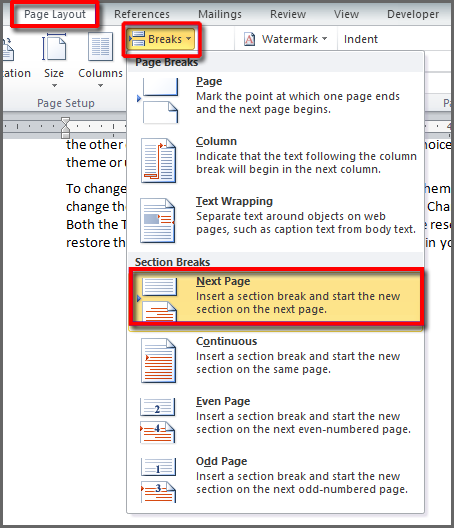 Set A Different Footer For Each Page In Word