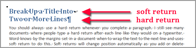 When To Use Soft And Hard Returns In Word