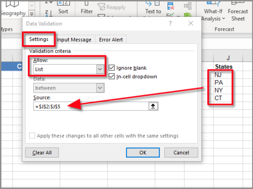 How do you only allow certain values input or entered in Excel?